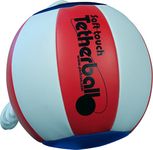 Park & Sun Sports Soft Touch Tetherball with 7' Nylon Cord and Clip, Americana (Red, White and Blue)