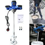 Electric Paddle Mixer to Mix Motar, Plaster, Cement, Concrete, Paint, Resin, Adhesives - 2600W, Portable Drill Mixer, M14 Mixing Rod, 120mm Diameter Stirrer, Adjustable 6 Speed