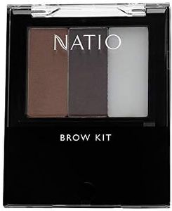 Natio Australia Brow Kit 3.23g - Eyebrow Defining Powder Kit - Brow Wax, Brow Powder, Spoolie Brush & Mini Tweezers - On-The-Go Brow Kit - Longwearing & Cruelty Free