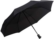 Nathalie Auto Open Close Lightweight Windproof Travel Umbrella (8 Rips Black)