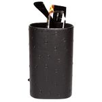 Calabria Desktop Eye Glasses Holder Soft Lining Weighted Base Eyeglasses Stand Case Desks Nightstands PU Leather Mens Womens, Black, One Size