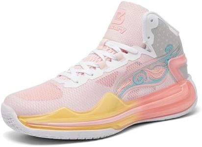 Bacury Women’s Basketball Shoes Breathable Non Slip Sneakers Lightweight Fashion Outdoor Sports Shoe Pink Size 12