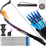 Recurve Bow and Arrow Adult - 54" Traditional Wood Takedown Recurve Bow with Lightweight Design, Right Handed Archery Bow for Adults, Youth, Beginner Hunting, Training Practice (30lbs)