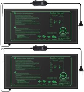 Mojimdo 50W Plant Heat Mat with Thermostat - Waterproof IP67, Fireproof V0, Energy Efficient Seedling Propagator & Warming Pad for Pets, Reptiles (25x52cm) - 2 Pack