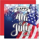 Fourth of July Cards for Men Women - 4th of July - Independence Day Card for Mum Dad Brother Sister Son Daughter Nan Grandad, 145mm x 145mm 4th of July Greeting Cards