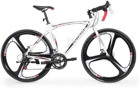 Outroad Road Bike 14 Speed 700C Wheel with Light Aluminum Alloy Frame Commuter Bicycle with Dual Disc Brakes for Men, Women and Adult Racing Bike, 14 Speed-White