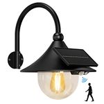 Aqonsie Solar Barn Light Outdoor with 3 Lighting Modes & Motion Sensing, Wall Mount Vintage Light, Waterproof Wall Light for Barn, Shed, Chicken coop, Porch, Patio