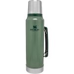 Stanley Classic Legendary Thermos Flask 1L - Keeps Hot or Cold For 24 Hours - BPA-Free Thermal Flask - Stainless Steel Leakproof Coffee Flask - Flask For Hot Drink - Dishwasher Safe - Hammertone Green