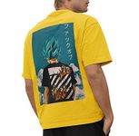 Goku Anime Tshirt, Goku Graphic T-Shirt, Anime Tees, Dragon.Ballz Anime Lover, Goku Super Saiyan God Tshirt Japanese Style, Gifts for Him/Her (XX-Large, Golden Yellow)