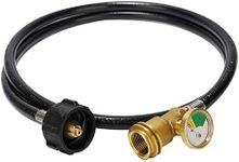 Roastove 5 Feet Propane Tank Extension Hose with Gauge,Converts POL LP Tank to QCC1 for Gas Grill, Stove and More Propane Appliances