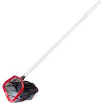 Aquatix Pro Pool Skimmer Commercial Grade with 4-12 feet 1.1mm Thick Silver Telescopic Pole & EZ Clips for Above Ground & Inground Swimming Pools, Fine Mesh Bag Removes All Debris!