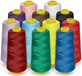 StiVerse 12 Colors Serger Thread, 12 Cones Threads of 1800 Yards Each Spool All Purpose Thread for Sewing, Polyester Thread 40S/2 for Serger&Overlock, Quilting, Piecing, Sewing Machine