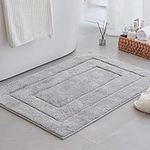 GRANNY SAYS Large Bath Mat, 24" x 36" Bathroom Mats Non-Slip, Super Soft Memory Foam Bath Mat Absorbent, Tapis de Salle de Bain, Large Bathroom Rugs for Bathroom Floor, Grey Shower Mats for Bathroom