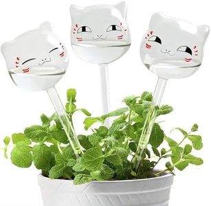 KiKiHome New Plant Waterer Self Watering Globes, Hand Blown Clear Glass Plant Water Bulbs for Indoor & Outdoor, 3 Cats