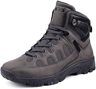 Bacca Bucci® Snowball 6 inches Moto Inspired Mountaineering Backpacking Hiking/Trekking Outdoor Boots for Men for Beginners- Grey, Size UK6