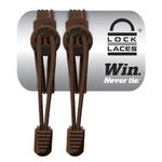 LOCK LACES (Elastic No Tie Shoelaces) (Brown, 48-Inch)