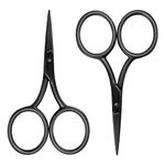 Asdirne Scissors, Stainless Steel Electrophoresis Blades, Sharp and Corrosion Resistant, Comfortable Handle, Suitable for Home, Sewing, School, Office, Especially for Fine Work, 9.5 cm, Black