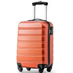 Merax Luggage, Airline Approved, Lightweight 4 Wheel ABS Hard Case Suitcases, Secure TSA Lock, with Internal Storage Pocket, (Orange, 24INCH)