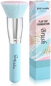 Brocha de Maquillaje Fluido - Kabuki Profesional Brocha para Polvos - Ideal para bases cremosas en polvo o líquidas (azul)