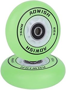 AOWISH Light Up Ripstik Wheels 76mm LED Flash Ripstick Wheels 90A Flashing Ripsurf Caster Board Replacement Wheel with Bearings ABEC-9 (2-Pack) (Green)