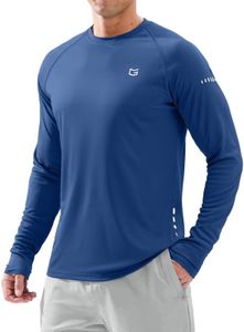 Men's Sun Protection Long Sleeve Shirts UPF 50+ Rash Guard for Men SPF UV Fishing Hiking Running Workout Athletic Shirt Royal Blue