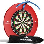 Mission Darts TOR100 Torus 100 | Dart Board LED Folding Portable Dartboard Travel Lighting System (Metallic Blue)