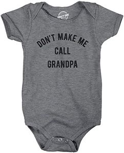 Baby Bodysuit Dont Make Me Call Grandpa Jumper Funny Saying Hilarious Shirt (Dark Heather Grey) - 6 Months