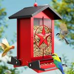 Squirrel Proof Bird Feeder, Metal Bird Feeders for Outdoors Hanging with Gravity Protection, 5LB Large Capacity Bird Feeder Squirrel Proof for Outside Finch, Cardinal, Blue Jay