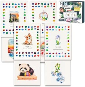 Watercolor Workbook, 100% Cotton Watercolor Paper Pad Set – 4 Pack (52 Sheets), 5.4" x 7.4" Cold Press 140lb / 300gsm Glue Bound Art Paper for Adults, Beginners & Daily Practice
