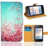 Huawei Ascend Y330 Case, FoneExpert® Premium Leather Flip Wallet Bag Case Cover for Huawei Ascend Y330