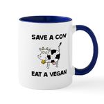 CafePress Save Cow Vegan Mug 11 oz (325 ml) Ceramic Coffee Mug