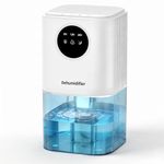 Dehumidifier, 57oz Small Dehumidifiers for Home, Ultra Quiet 350 sq ft Mini Dehumidifier, Portable for Bathroom Bedroom Closet Basement RV, with 7-Color LED, Smart Defrost, Auto Shut-Off,White