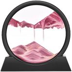 Wai Danie Sand Pictures for Spinning 3D Sandscape - The Sand Art in Deep Sea Flowing Sand Painting Sand Picture Gifts Hourglass Decoration Aesthetic for Office Living Room Desk Adults Children (Pink, 7 Inches)