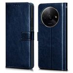 WOW IMAGINE Shock Proof Flip Cover Back Case Cover for Mi Redmi A3 | Redmi A3X | Poco C61 (Flexible | Leather Finish | Card Pockets Wallet & Stand | Blue)