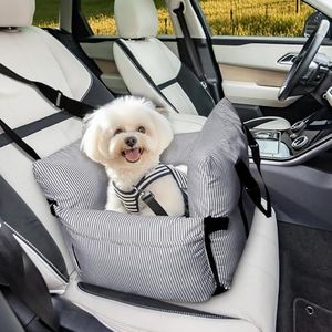 Strusery Siège auto pour petits chiens de moins de 6 kg - Siège rehausseur amovible et lavable pour animaux de compagnie avec base antidérapante et ceinture de sécurité - Lit de voyage portable pour
