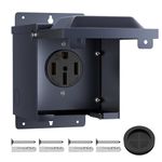 Joinfworld 50 Amp RV Power Outlet Box, 125/250V NEMA 14-50R RV Receptacle UL Listed, Weatherproof Lockable Power Outlet Panel for RV Camper Trailer Motorhome