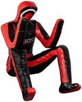 Lisaro Judo Dummy Size 180 MMA Grappling Dummy BJJ Wrestling Dummy Sitting Position Brazilian JIU Jitsu Self Defence Training Vinyl Unfilled Grappling Dummy Black/Red