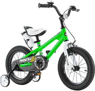 RoyalBaby Freestyle Kids Bike Boys Girls 16 Inch BMX Childrens Bicycle with Training Wheels & Kickstand for Ages 4-7 years, Green