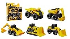 CatToysOfficial, CAT Little Machines Toys with 5pcs - Dump Truck, Wheel Loader, Bulldozer, Backhoe, and Excavator Vehicles, Cake Toppers, Gifts & Toys, Playset for Kids Ages 3 and up