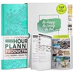 Law of Attraction Planner - Undated Deluxe Weekly, Monthly Planner, a 12 Month Journey to Increase Productivity & Happiness - Life Organizer, Gratitude Journal, and Stickers (Tree Turquoise)