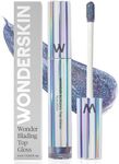 Wonderskin WONDER BLADING Top Gloss - Lip Gloss, High Shine Finish, Hydrating Lip Gloss, Lip Makeup (Glitter Blue)