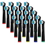 Iteryn 20 Pack Replacement Toothbrush Heads Compatible with Oral B Braun, Fit Oral B Pro 1000, Pro 500, Pro 300, Pro 100, Smart 2000 etc Electric Toothbrushe, Black