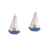 EXCEART Desk Topper 2pcs Boat Model Beach Decorations for Home Model Boat s Sculptures Home Decor Retro Home Decor Vintage Decor Wood Decor Office Sailboat Wooden Boat Rope