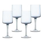 Navaris Blue Tinted Wine Glasses - Set of 4 - Coloured Wine Glasses with Stems - Stylish Design Glassware for Serving Wine, Cocktails, Dessert