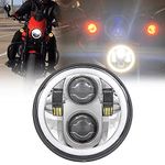 SKUNTUGUANG 5-3/4 5.75 Inch Round 45w Halo LED Headlight Angel Eyes lamp for Motorcycle