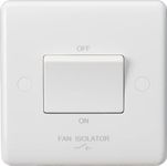 Knightsbridge CU1100 Curved Edge 10 A 3 Pole Fan Isolator Switch, White