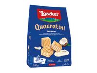 Loacker Quadratini Premium Italian Coconut Wafer Cookies, 250g/8.82oz, Coconut, 250 Grams