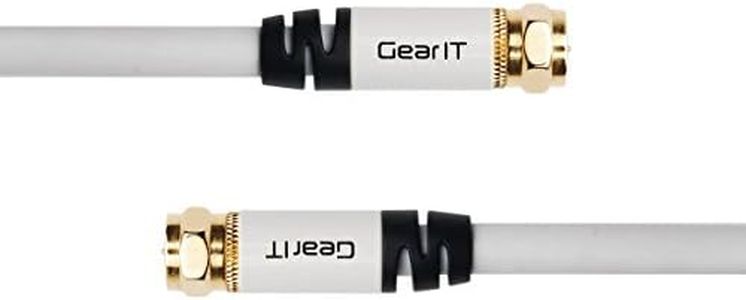GearIt Coaxial RG6 Digital Audio/Video Cable (10 Feet / 3 Meters) - UL CL2 in-Wall Rated - RG-6 F-Type 75 Ohm Gold Plated Connectors, Black