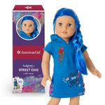 American Girl Truly Me 18-inch Doll #90 with Blue Eyes, Long Blue Hair, and Lt-to-Med Skin in Skater Dress, for Ages 6+