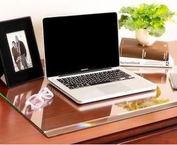 Clearly Innovative Premium Tempered Glass Desk Pad | 20" x 30" Desk Protector | 1/4" Thick Clear Blotter with Exclusive Beveled Edge | Ultimate Office Elegance